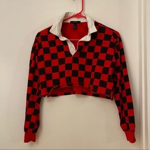 Red checkered crop top